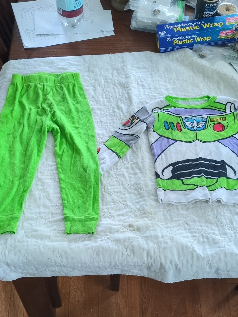 Disney Buzz Lightyear Green and White Kids Pajama Set